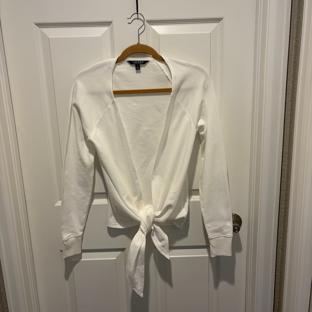 Lauren Ralph Lauren white Tie-Front Cardigan